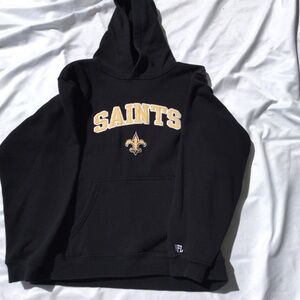 New Orleans Saints Sweatshirt, Youth XXL (18), Black with Saints & Fleur de leis